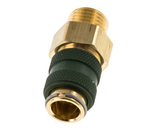 Messing DN 5 Groen Luchtkoppeling Snelkoppeling G 1/4 inch Buitendraad Double Shut-Off