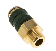 Messing DN 5 Groen Luchtkoppeling Snelkoppeling G 1/4 inch Buitendraad Double Shut-Off