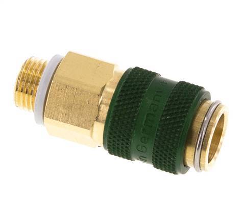 Messing DN 5 Groen Luchtkoppeling Snelkoppeling G 1/8 inch Buitendraad Double Shut-Off