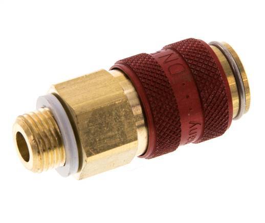 Messing DN 5 Rood Luchtkoppeling Snelkoppeling G 1/8 inch Buitendraad