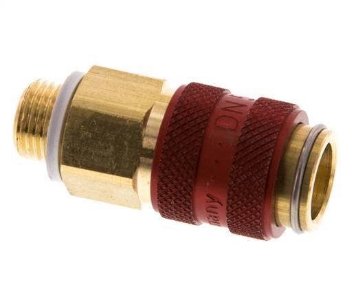 Messing DN 5 Rood Luchtkoppeling Snelkoppeling G 1/8 inch Buitendraad