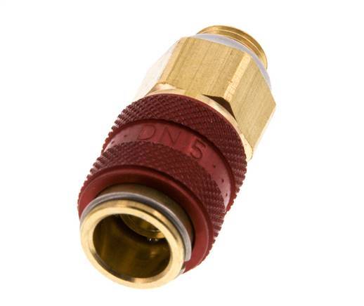 Messing DN 5 Rood Luchtkoppeling Snelkoppeling G 1/8 inch Buitendraad