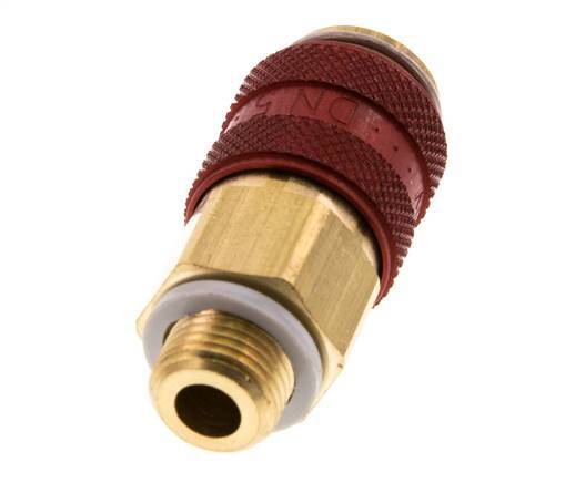 Messing DN 5 Rood Luchtkoppeling Snelkoppeling G 1/8 inch Buitendraad