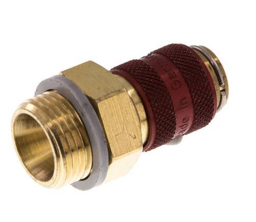 Messing DN 5 Rood Luchtkoppeling Snelkoppeling G 3/8 inch Buitendraad