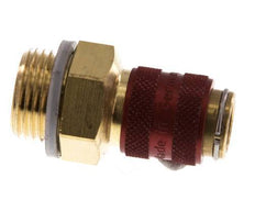 Messing DN 5 Rood Luchtkoppeling Snelkoppeling G 3/8 inch Buitendraad