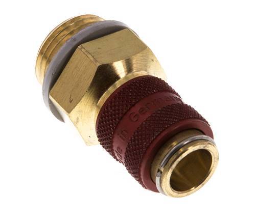 Messing DN 5 Rood Luchtkoppeling Snelkoppeling G 3/8 inch Buitendraad