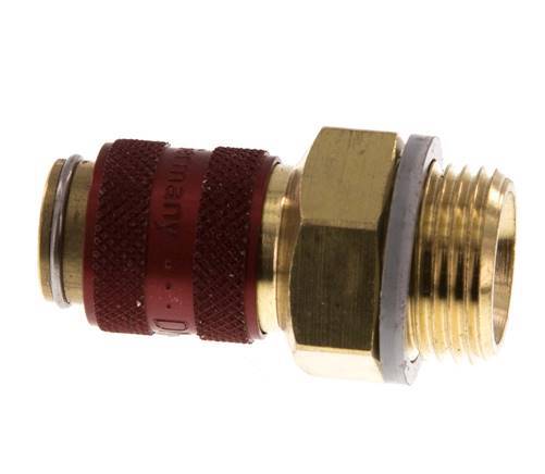 Messing DN 5 Rood Luchtkoppeling Snelkoppeling G 3/8 inch Buitendraad
