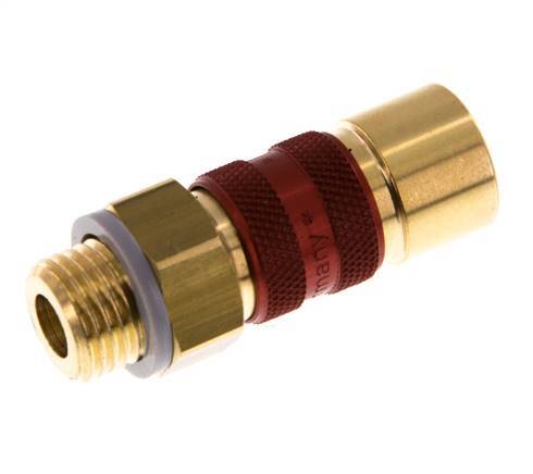 Messing DN 5 Rood-Coded Luchtkoppeling Snelkoppeling G 1/4 inch Buitendraad