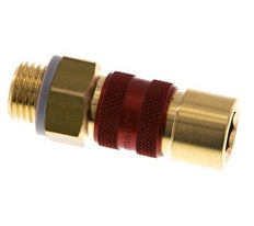 Messing DN 5 Rood-Coded Luchtkoppeling Snelkoppeling G 1/4 inch Buitendraad
