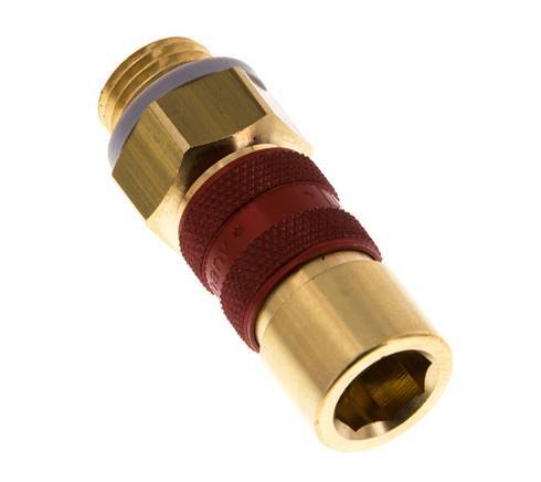 Messing DN 5 Rood-Coded Luchtkoppeling Snelkoppeling G 1/4 inch Buitendraad