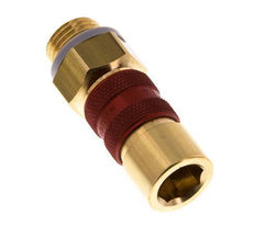 Messing DN 5 Rood-Coded Luchtkoppeling Snelkoppeling G 1/4 inch Buitendraad