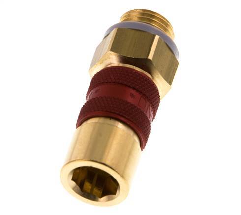 Messing DN 5 Rood-Coded Luchtkoppeling Snelkoppeling G 1/4 inch Buitendraad