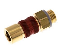 Messing DN 5 Rood-Coded Luchtkoppeling Snelkoppeling G 1/4 inch Buitendraad