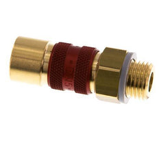 Messing DN 5 Rood-Coded Luchtkoppeling Snelkoppeling G 1/4 inch Buitendraad