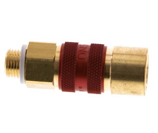 Messing DN 5 Rood-Coded Luchtkoppeling Snelkoppeling G 1/8 inch Buitendraad