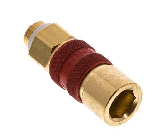 Messing DN 5 Rood-Coded Luchtkoppeling Snelkoppeling G 1/8 inch Buitendraad