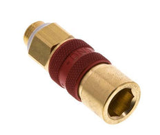 Messing DN 5 Rood-Coded Luchtkoppeling Snelkoppeling G 1/8 inch Buitendraad