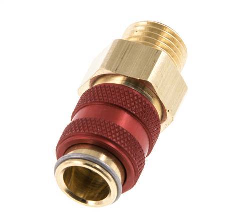 Messing DN 5 Rood Luchtkoppeling Snelkoppeling G 1/4 inch Buitendraad Double Shut-Off