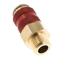 Messing DN 5 Rood Luchtkoppeling Snelkoppeling G 1/4 inch Buitendraad Double Shut-Off