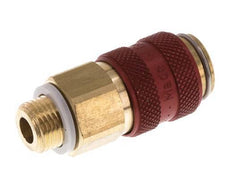 Messing DN 5 Rood Luchtkoppeling Snelkoppeling G 1/8 inch Buitendraad Double Shut-Off