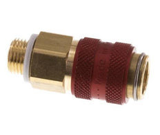 Messing DN 5 Rood Luchtkoppeling Snelkoppeling G 1/8 inch Buitendraad Double Shut-Off