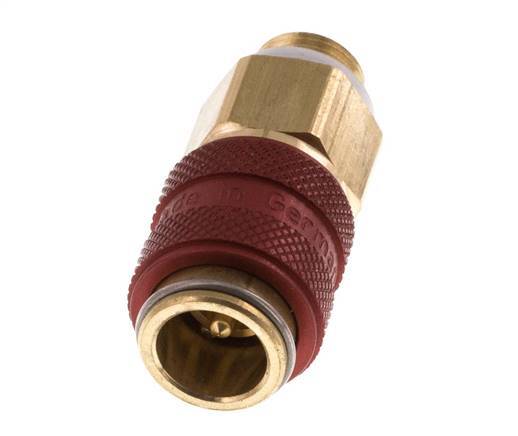 Messing DN 5 Rood Luchtkoppeling Snelkoppeling G 1/8 inch Buitendraad Double Shut-Off