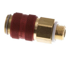 Messing DN 5 Rood Luchtkoppeling Snelkoppeling G 1/8 inch Buitendraad Double Shut-Off