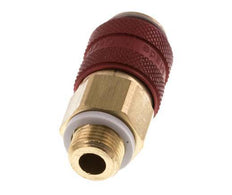 Messing DN 5 Rood Luchtkoppeling Snelkoppeling G 1/8 inch Buitendraad Double Shut-Off