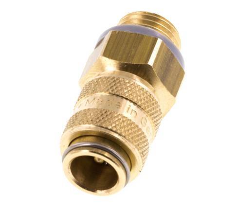 Messing DN 5 Luchtkoppeling Snelkoppeling G 1/4 inch Buitendraad Double Shut-Off