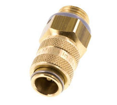 Messing DN 5 Luchtkoppeling Snelkoppeling G 1/4 inch Buitendraad Double Shut-Off