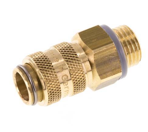 Messing DN 5 Luchtkoppeling Snelkoppeling G 1/4 inch Buitendraad Double Shut-Off
