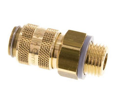 Messing DN 5 Luchtkoppeling Snelkoppeling G 1/4 inch Buitendraad Double Shut-Off