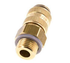 Messing DN 5 Luchtkoppeling Snelkoppeling G 1/4 inch Buitendraad Double Shut-Off