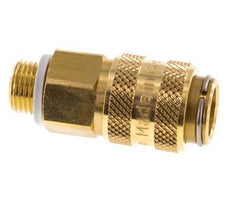 Messing DN 5 Luchtkoppeling Snelkoppeling G 1/8 inch Buitendraad Double Shut-Off
