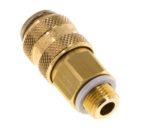 Messing DN 5 Luchtkoppeling Snelkoppeling G 1/8 inch Buitendraad Double Shut-Off