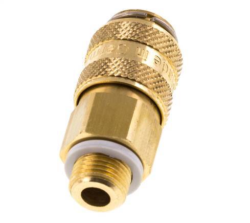 Messing DN 5 Luchtkoppeling Snelkoppeling G 1/8 inch Buitendraad Double Shut-Off