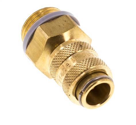 Brass DN 5 Air Coupling Socket G 3/8 inch Male Double Shut-Off