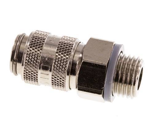 Vernikkeld Messing DN 5 Luchtkoppeling Snelkoppeling G 1/4 inch Buitendraad