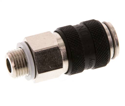 Vernikkeld Messing DN 5 Zwart Luchtkoppeling Snelkoppeling G 1/8 inch Buitendraad Double Shut-Off