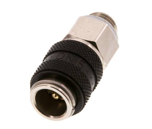 Vernikkeld Messing DN 5 Zwart Luchtkoppeling Snelkoppeling G 1/8 inch Buitendraad Double Shut-Off