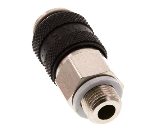 Vernikkeld Messing DN 5 Zwart Luchtkoppeling Snelkoppeling G 1/8 inch Buitendraad Double Shut-Off
