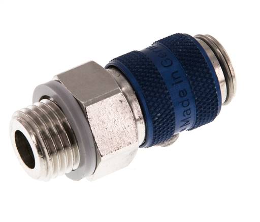 Vernikkeld Messing DN 5 Blauw Luchtkoppeling Snelkoppeling G 1/4 inch Buitendraad
