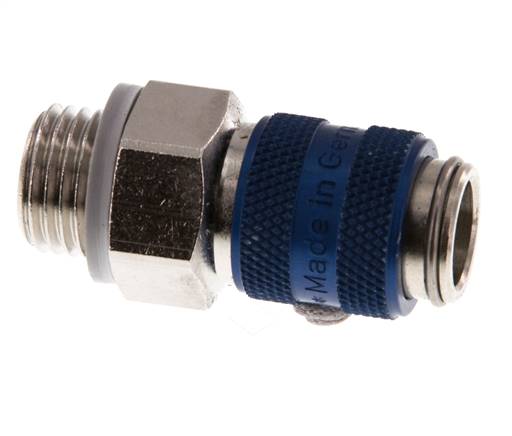 Vernikkeld Messing DN 5 Blauw Luchtkoppeling Snelkoppeling G 1/4 inch Buitendraad