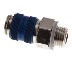Vernikkeld Messing DN 5 Blauw Luchtkoppeling Snelkoppeling G 1/4 inch Buitendraad