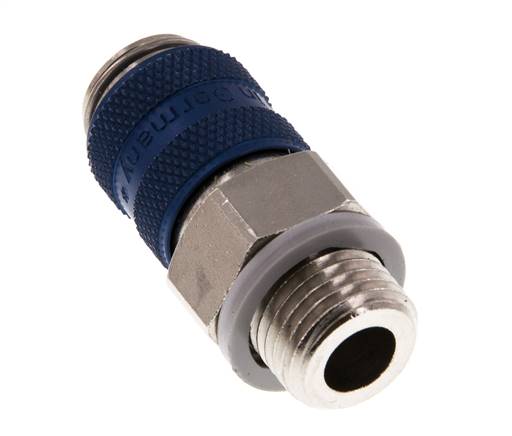 Vernikkeld Messing DN 5 Blauw Luchtkoppeling Snelkoppeling G 1/4 inch Buitendraad