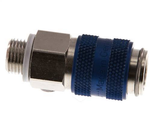 Vernikkeld Messing DN 5 Blauw Luchtkoppeling Snelkoppeling G 1/8 inch Buitendraad