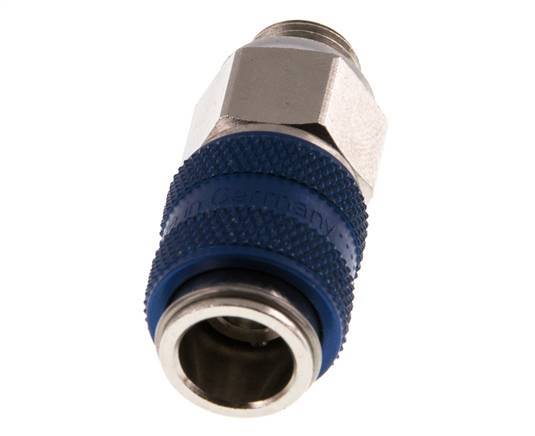 Vernikkeld Messing DN 5 Blauw Luchtkoppeling Snelkoppeling G 1/8 inch Buitendraad
