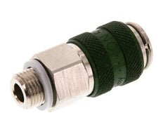 Vernikkeld Messing DN 5 Groen Luchtkoppeling Snelkoppeling G 1/8 inch Buitendraad Double Shut-Off