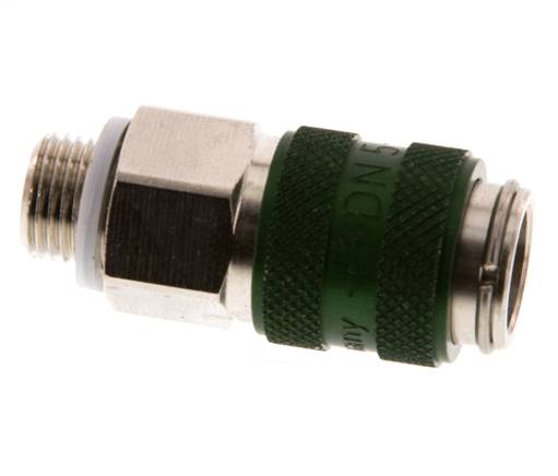 Vernikkeld Messing DN 5 Groen Luchtkoppeling Snelkoppeling G 1/8 inch Buitendraad Double Shut-Off