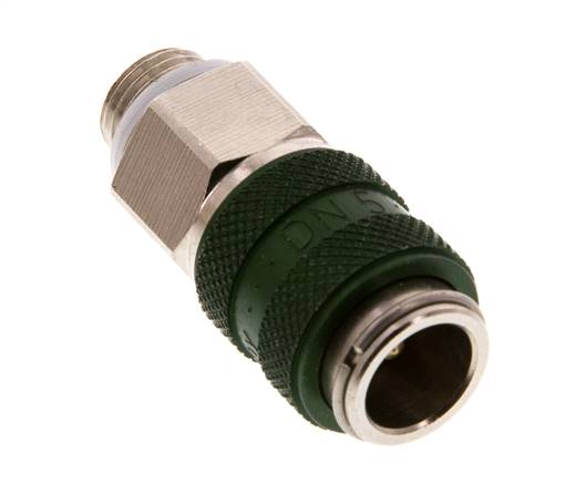 Vernikkeld Messing DN 5 Groen Luchtkoppeling Snelkoppeling G 1/8 inch Buitendraad Double Shut-Off